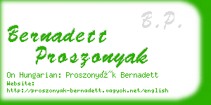 bernadett proszonyak business card